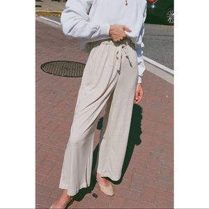 Na Nin Penelope Raw Silk drawstring trousers in Cream
